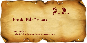 Hack Márton névjegykártya
